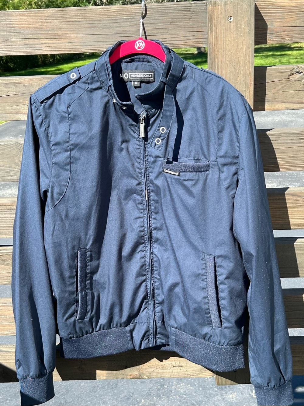 Members Only Navy Zip-Front Bomber Jacket